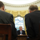 President Trump tells Reuters reporters during an interview in the Oval Office, “This is more work than in my previous life. I thought it would be easier.” (Carlos Barria/Reuters)